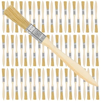 Imagen de Kurtzy 72 Piezas Juego de Brochas Pintura 1,27 cm Anchura Set Pintor Profesional con Mango Madera para Barnizar, Pegamentos, Resina, Gesso Bricolaje en el Hogar Beis