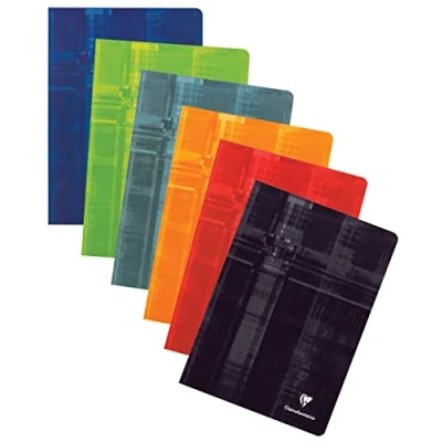 Imagen de Clairefontaine 63122C A Cuaderno Grapado A4 21x29, 7 cm 80 Páginas Cuadrados Pequeños Papel Blanco 90 g Tapa de Cartón Laminado Color Aleatorio
