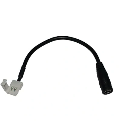 Imagen de 15cm LED DC Conector Enchufe 5,5/2,1mm &gt; extremos de cable abiertos. Negro para las tiras un solo color 2 Pin