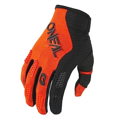 Imagen de O&#039;Neal Guantes Bicicleta y Motocross MX MTB FR Descenso Ajuste para máximo Confort, Material Transpirable Guante Element RACEWEAR V.24 Adulto Negro Naranja Talla XS