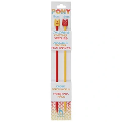 Imagen de Pony para niños diseño Tejer: plástico: Single Ended: 18 cm x 4,00 mm, Multi, 4.1 4 25