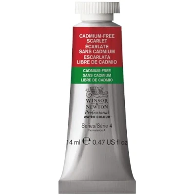 Imagen de Winsor &amp; Newton Acuarela Profesional Pintura De Acuarela, Alta Luminosidad, Resistente a la Luz, Calidad Archivo, Tubo 14 ML, Color Escarlata Libre Cadmio