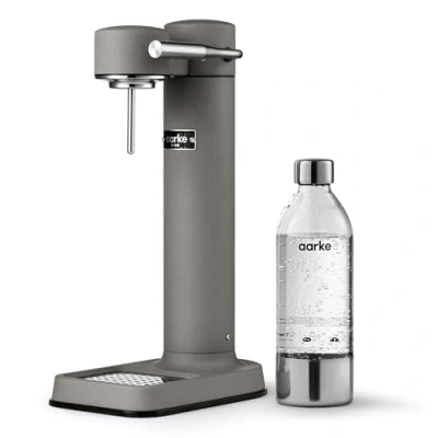 Imagen de Aarke Carbonator 3, Máquina para hacer Agua con Gas en Acero Inoxidable, incluye Botella 800ml, Acabado Gris Mate
