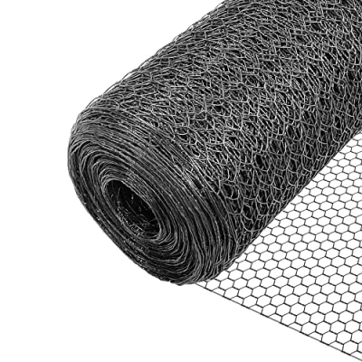 Imagen de VOUNOT Red Alambre Hexagonal, Rollo Malla Metalica, Tamaño de 13mm, 100 cm (H) x 50 m (L), Revestimiento PVC, Gris