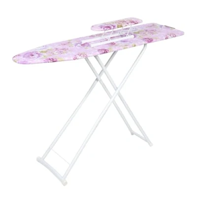 Imagen de cadciehe tabla de planchar plegable con cubierta resistente al calor, extendida exterior para plancha vapor y patas antideslizantes, marco metal resistente, color morado