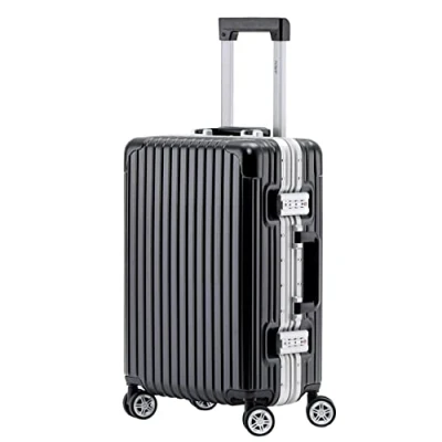 Imagen de Flight Knight Maleta de Viaje 8 Ruedas Giratorias Cerradura Combinacion TSA Incorporada Rigida Ligera para Cabina/Facturar Gran Durabilidad Aprobada mas 34 Aerolineas