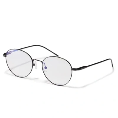 Imagen de Horus X Gafas redondas con luz azul de ordenador para pantallas: antifatiga y alivian la fatiga visual Hombres mujeres Obsidian Clear