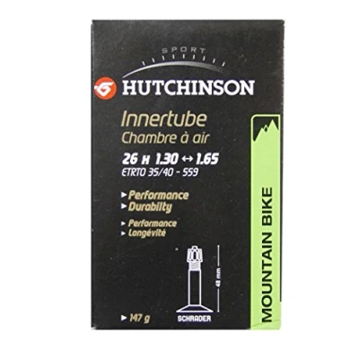 Imagen de HUTCHINSON 26 x 1.30 1.65, Cámara, válvula Schrader (Gorda), 48 mm, Unisex Adulto, Negro