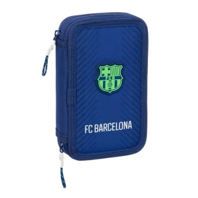 Imagen de Safta F.C. Barcelona Navy Blue Estuche Escolar Niño, con Colores, 29 Útiles Incluidos, Ideal para Niños de 5 a 14 Años, Cómodo y Versátil, Calidad Resistencia, 12.5x4x19.5 cm