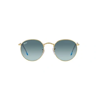 Imagen de Ray Ban Gafas de sol unisex RB3447 ROUND METAL 001/3M color Oro azul lente 53 mm