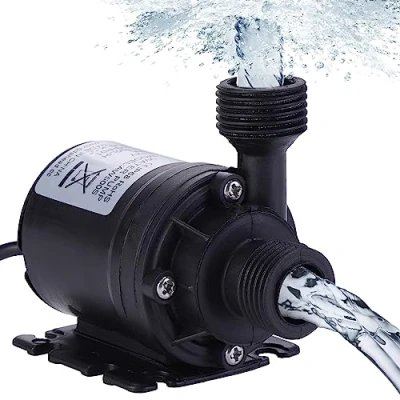 Imagen de HSEAMALL Bomba de Agua Sumergible sin escobillas DC 12V anfibia 800L / H 5M para el Estanque Peces Acuario Fuente Solar Sistema circulación la Piscina
