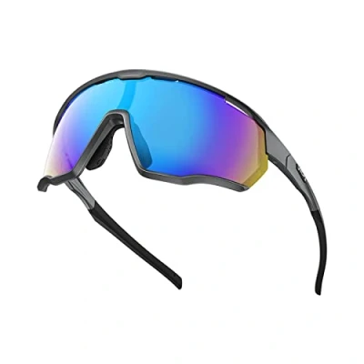 Imagen de OLIFE Wilday Gafas de Ciclismo UV400 Protección Deportivas Marco TR90 Resistente al Viento Unisexo MTB Bicicleta Accesorios para Deportes Aire Libre Ciclismo,Conducir,Pesca (Azul REVO)