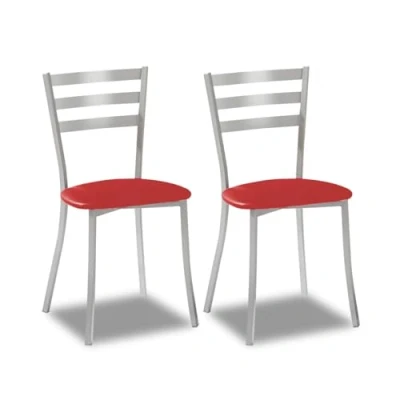 Imagen de ASTIMESA SCRRRO Dos sillas de Cocina, Metal, Rojo, Altura Asiento 45 cms