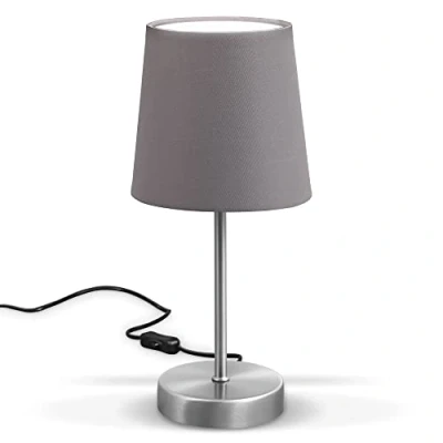 Imagen de B.K.Licht Lámpara de mesa con pantalla en tela I Iluminación ambiente Para escritorio, dormitorio y sala estar