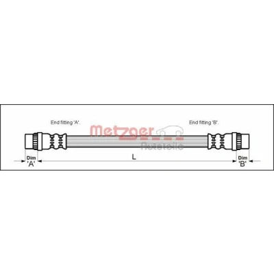 Imagen de METZGER 4114770 Latiguillos de Freno 192 F10 x 1 RENAULT: Kangoo I Express,