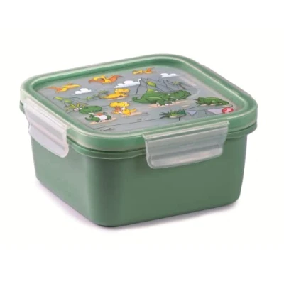 Imagen de Snips, Snipslock Fiambrera cuadrada para Niños con Dinosaurio 0.80 LT, Recipiente Comida, Envase Alimentos, Contenedor de Almacenamiento Made in Italy, 0% libre BPA y ftalatos