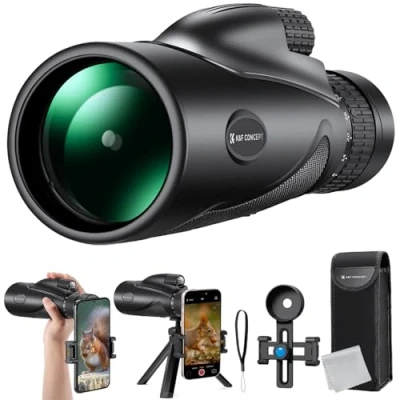 Imagen de K&amp;F Concept 8 32X50 HD Monocular Telescopio Zoom Continuo con Clip de teléfono móvil para observación Aves, Caza, Senderismo, conciertos