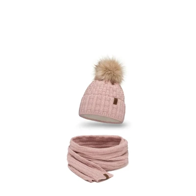 Imagen de Vivisence 7015 Beanie AND Scarf SET Bufanda, Mujer, Talla: One Size, Light pink