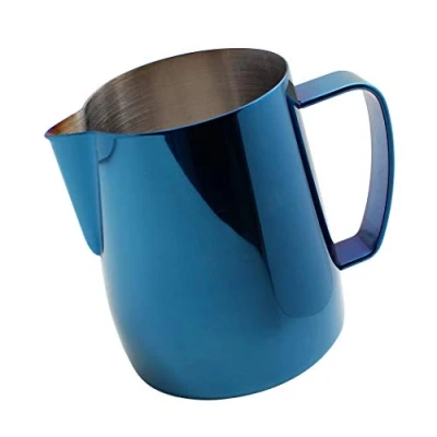 Imagen de Dianoo Jarra de leche acero inoxidable chapada en titanio, taza café cremosa, lata con (350 ml), color azul