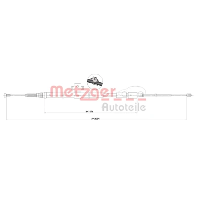 Imagen de METZGER 1.PE004 Cable de Freno Mano Atrás derecha 2004/1076 Discos