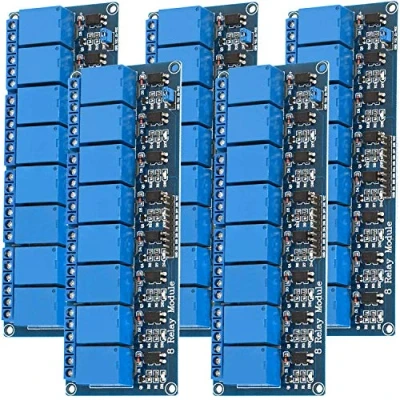 Imagen de AZDelivery 5 pcs 8 Canales Modulo Rele 5V con Optoacoplador Low Level Trigger Compatible Arduino E Book Incluido!