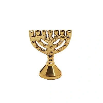 Imagen de NKlaus Mini Menorah de 4cm latón Hecha a Mano candelabro Siete Brazos 1316