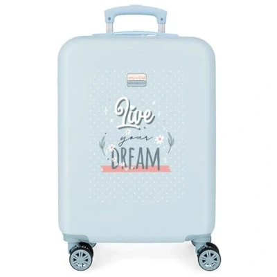 Imagen de Movom Live Your Dreams Maleta de Cabina Azul 38x55x20 cms Rígida ABS Cierre combinación Lateral 35L 2 kgs 4 Ruedas Dobles Equipaje Mano