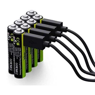 Imagen de VERICO LoopEnergy AAA 900 Wiederaufladbare USB C Batterie 1,5V 900mWh (600mAh) Li Ion, Schnellladung Via Anschluss in ca. 2 Stunden, 8er Pack AAA, 1 Kabel A auf 4 x