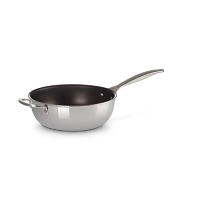 Imagen de Le Creuset Sartén del chef de Acero Inoxidable Signature con asa soporte y revestimiento antiadherente, 24 cm, 96601424001700