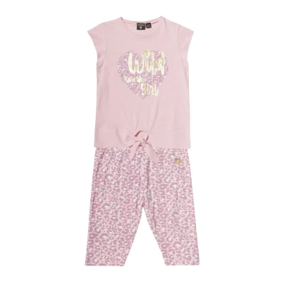 Imagen de Koroshi SET Camiseta estampada Rosa pink para niños, Talla: 10 11a,