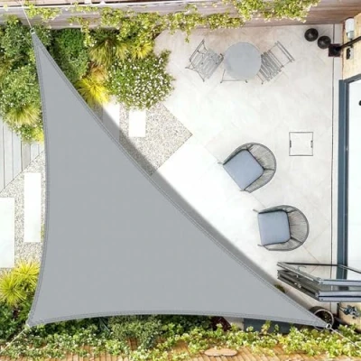 Imagen de AXT SHADE Toldo Vela de Sombra Impermeable Triangular 3x3x4,25m Protección Rayos UV para Exterior Terraza Patio Jardín Gris Claro