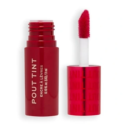 Imagen de Makeup Revolution, Tinte Labial Pout, Ligero, Color Construible, Fórmula Hidratante con Acabado de Brillo a Mancha, Sizzlin Red, 3ml