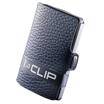 Imagen de I Clip Original Mini Billetera con para Dinero Delgada de Cuero Premium Tarjetero Pure Azul