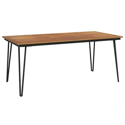 Imagen de vidaXL Mesa de jardín con Patas en U Madera Maciza Acacia 180x90x75 cm