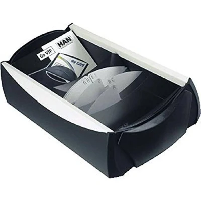 Imagen de Han 2000 VIP Organizador de tarjetas visita para escritorio (incluye funda portátil), color negro