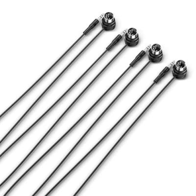 Imagen de CME Paquete de 4 cables MIDI TRS Versión recta a (3,5 mm 1/8 pulgadas) DIN 5 pines en ángulo recto, 3 pies/90 cm Perfecto para espacios pequeños y conexiones