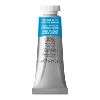 Imagen de Winsor &amp; Newton Acuarela Profesional Pintura de Acuarela, Alta Luminosidad, Resistente a la Luz, Calidad Archivo, Tubo 14 ML, Color Azul (Matiz Verde )