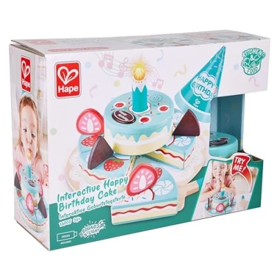 Imagen de Hape Tarta de cumpleaños interactiva, para Cortar, Reproduce una canción cumpleaños, Jubel y Applauso, a Partir 3 años
