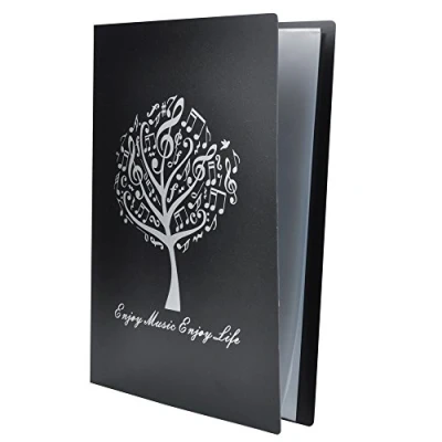 Imagen de Carpeta de almacenamiento papel para archivo partituras música Soporte documentos Archivos hojas en blanco Plástico A4 Tamaño 40 bolsillos (Árbol Negro)