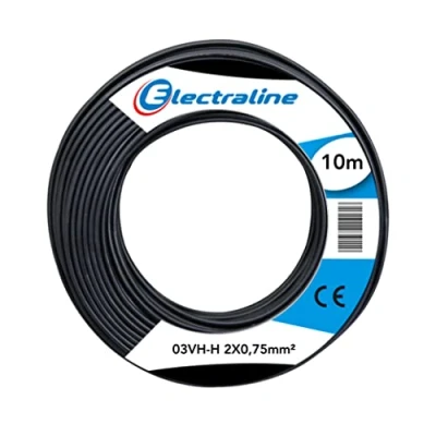 Imagen de Electraline 10691 Piattina Divisibile 03VH H, Sezione 2x0.75 mm, 10 mt, Nero