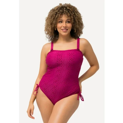 Imagen de Ulla Popken Textured Convertible Bañador, Mujer, Talla: 48, Dark mauve