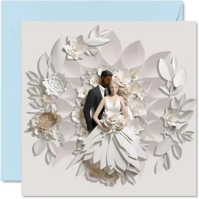 Imagen de tarjetas de boda para parejas, el mejor día, felicitaciones, regalos compromiso, tarjeta felicitaciones bien hechas, felicitación matrimonio 145 mm prometida,