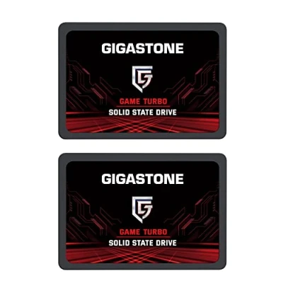 Imagen de Gigastone Disco Duro Interno SSD 256 GB, Paquete de 2 Unidades SSD, Prime Series 2,5&quot; SATA III 6 GB/s. con 3D NAND Flash, Alta Velocidad Lectura hasta 550 MB/s. Negro