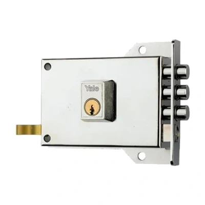 Imagen de Yale 3010009 Cerradura de Sobreponer, 7A Mano Derecha Entrada/Dcha Hierro Niquelado, 60 mm