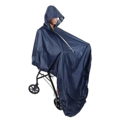 Imagen de Poncho de lluvia Para silla Ruedas impermeable con tira reflectante for ruedas, movilidad, Scooter antiguo, capa grande a prueba viento, impermeable, capucha Chubasquer