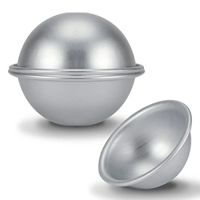Imagen de Fdit 8 cm Semiesférico Tarta Molde Aluminio Hemisphäre Sartén Bikini Tartas Postre Pudding H007 4 Unidades