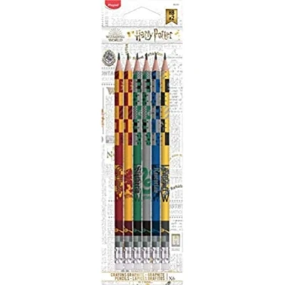 Imagen de MAPED Lápices de Grafito Colección Harry Potter Pack con 6 Lapiceros Madera HB Incluyen Goma Borrar Minas Resistentes y Fáciles Afilar Diseño Lúdico