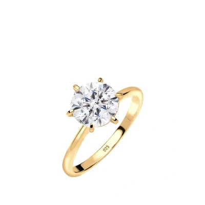 Imagen de Elli Classic Engagement Anillo goldcoloured/white, Mujer, Talla: 54, Gold coloured/white