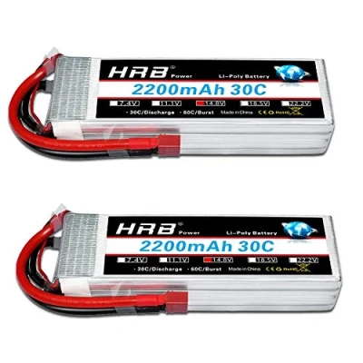 Imagen de HRB 4S 14.8V Lipo batería 2200mAh 30C RC con Deans T Enchufe para avión helicóptero Quadcopter vehículo Barco (2 Paquetes)