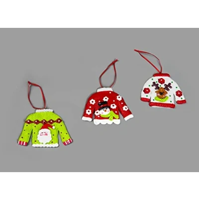 Imagen de SHATCHI Juego de 3 Puentes Colgantes para árbol Navidad Decorados con Papá Noel, muñeco Nieve, Reno, Navidad, decoración del hogar, Piezas